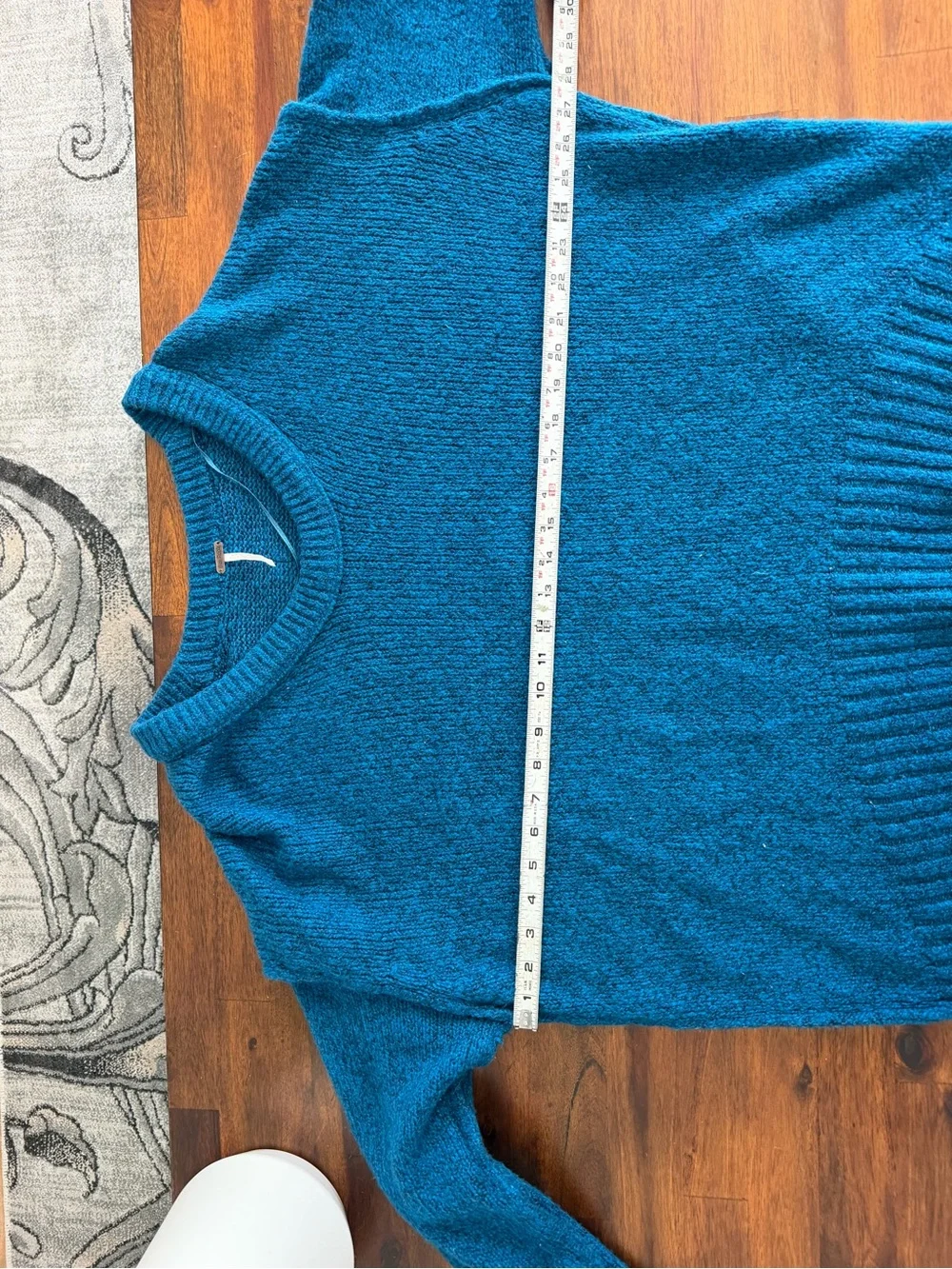 Free People Brookside Tunic Oversized Knit Sweater Halcyon Blue XS